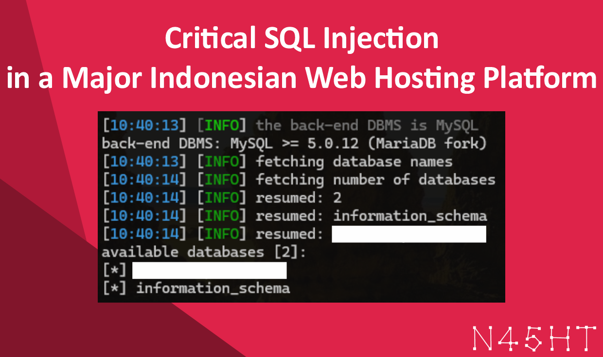 Critical SQL Injection in a Major Indonesian Web Hosting Platform