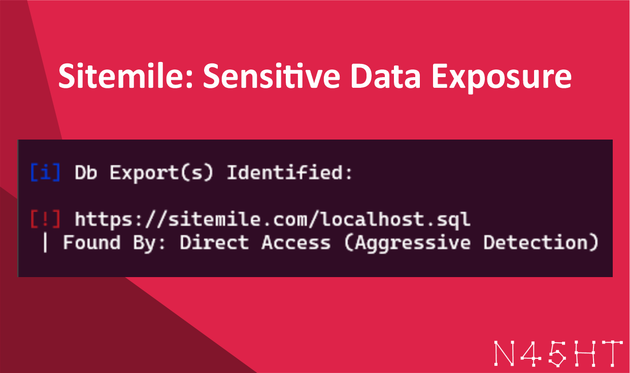 Exposed Production Database Found on Sitemile.com